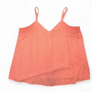 Torrid sleeveless pink with black polka dots chiffon camisole tank top Large
